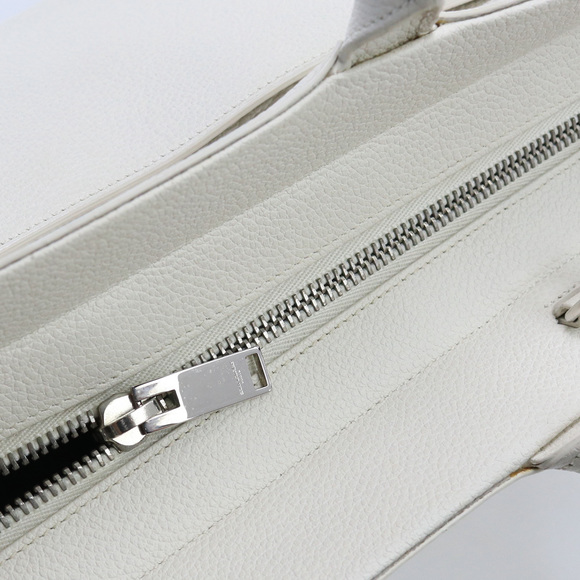 Saint Laurent Cava Rive Gauche Handbag Leather White - Picture 16 of 16